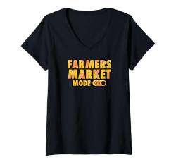 Damen Farmers Market-Modus aktiviert T-Shirt mit V-Ausschnitt von Air Conditioning Mechanic and AC Repair Tech Merch