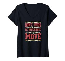 Damen Leg dich nicht mit diesem Wechselstrommechaniker an, kein guter Schachzug T-Shirt mit V-Ausschnitt von Air Conditioning Mechanic and AC Repair Tech Merch