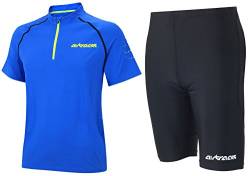 Airtracks FUNKTIONS-LAUFSET - Laufhose PRO AIR KURZ/Running Hose + Laufshirt Kurzarm PRO Team/Running T-Shirt - blau-schwarz - M von Airtracks