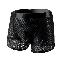 Aizuoni Unterwäsche aus Eisseide - Atmungsaktive, gepolsterte Herren-Boxershorts,Herrenunterwäsche, sexy Boxershorts für Herren, elastische Seidenboxershorts für Herren von Aizuoni