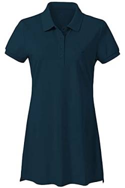 AjezMax Damen Pique-Polo-Kleid Baumwolle Weich Langes Polohemd Sommerkleid Grün XS von AjezMax