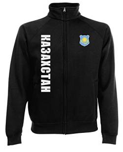 AkyTEX Kasachstan Ka3axctah EM-2020 Sweatjacke Wunschname Nummer Schwarz L von AkyTEX