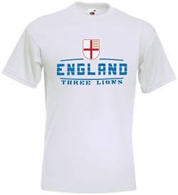 England EM T-Shirt 2021 Fanshirt Weiß XXL von AkyTEX