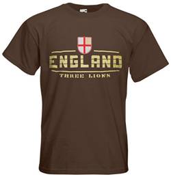 England T-Shirt Fanshirt Nation EM-2021 Chocolate S von AkyTEX