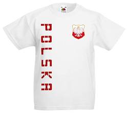 Polen Polska Kinder-Shirt Name Nummer Trikot EM-2021 Weiß 140 von AkyTEX