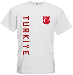 Türkei Türkiye T-Shirt Trikot Basic EM-2021 Weiß L von AkyTEX