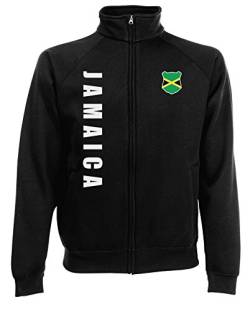 AkyTex Jamaika Jamaica WM-2022 Sweatjacke Wunschname Nummer Schwarz L von AkyTex