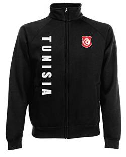 AkyTex Tunesien Tunisia WM-2022 Sweatjacke Wunschname Nummer Schwarz S von AkyTex