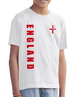 England Kinder T-Shirt Name Nummer EM-2021 Trikot Weiß 140 von AkyTex