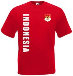 Indonesien Indonesia WM-2022 T-Shirt Trikot Wunschname Nummer Rot L von AkyTex