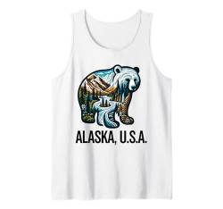 Alaska Souvenir Alaska Urlaub Vintage Reise Männer Frauen Tank Top von Alaska Alaskan Souvenir Clothing Apparel