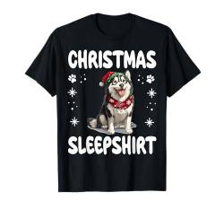 Alaskan Malamute Hunde-Nachthemd Pyjama Weihnachten Sleepshirt T-Shirt von Alaskan Malamute Christmas Dog Pajamas & Nightgown