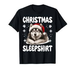 Alaskan Malamute Hunde-Nachthemd Pyjama Weihnachten Sleepshirt T-Shirt von Alaskan Malamute Christmas Dog Pajamas & Nightgown