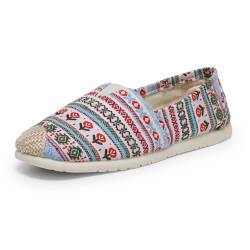 Alexis Leroy Damen Alpargata Baumwolle Flacher Rote Bohème Druck Slipper 40 EU von Alexis Leroy