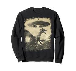 UFO Drache Vintage Science-Fiction Alien Drachen Sweatshirt von Alien Drache Geschenk für Sci-Fi Fans
