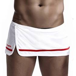 Alienjoy Herren Baumwolle Side Schlitz Boxershorts Röcke Lounge Trunks Sport Boxer Brief für Sauna Zuhause Strand von Alienjoy