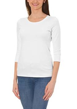 Alkato Damen Shirt 3/4 Arm mit Rundhals, Farbe: Weiß, Größe: 3XL von Alkato