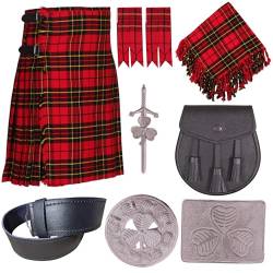 Kilt-Outfit-Angebot für Herren - 8 Artikel im Kilt-Angebot I Kilts (32, Brodie Red Morrison) von All Kilts Sports