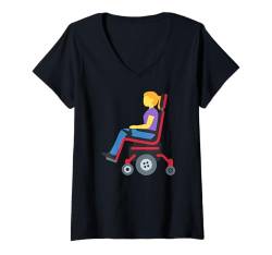 Damen Frau im motorisierten Rollstuhl T-Shirt mit V-Ausschnitt von All Kinds Of Faces