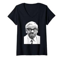 Damen Ronnie Barker Ziehgesichter schwarz & weiß von Allan Ballard T-Shirt mit V-Ausschnitt von Allan Ballard Photography