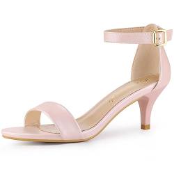 Allegra K Knöchelriemen für Damen mit Kitten-Heel-Sandalen Rosa 38 von Allegra K