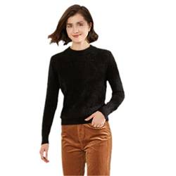 Alloaone Damen Kaschmir Pullover Warm Kleidung Mode Pullover, Schwarz , M von Alloaone