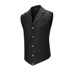 Allthemen Herren Weste Gothic Steampunk Anzugweste Formelle Western Westen Paisley für Party Hochzeit Schwarz M von Allthemen