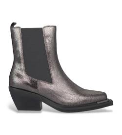 Alma en pena für Damen. I240701 Flache Lederstiefeletten in Silber (38), 5 bis 8 cm, Keine, Lässig von Alma en pena