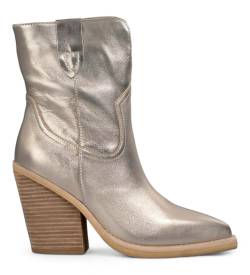 Alma en pena für Damen. V240107 Bronzene Lederstiefel mit seitlichem Reißverschluss (38), 8 bis 10 cm, Lässig von Alma en pena