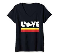 Damen Love Maui Hawaiian Aloha Hawaii Retro T-Shirt mit V-Ausschnitt von Aloha Gift Box