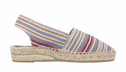 ALPARGATUS Espadrilles mit niedrigem Keilabsatz und gestreiftem Design (handgefertigt in Spanien), Hellblau, 40 EU von Alpargatus