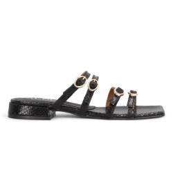 Alpe für Damen. 514457 Peil Saint Tropez schwarze Sandalen (37), Leder, Wohnung, Keine, Lässig von Alpe