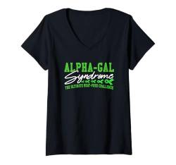 Damen Alpha-Gal-Syndrom T-Shirt mit V-Ausschnitt von Alpha-Gal Syndrome Awareness