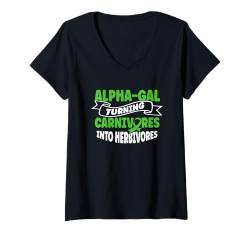 Damen Alpha-Gal-Syndrom T-Shirt mit V-Ausschnitt von Alpha-Gal Syndrome Awareness