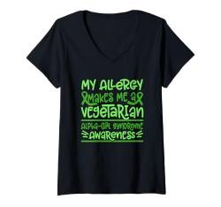 Damen Alpha-Gal-Syndrom T-Shirt mit V-Ausschnitt von Alpha-Gal Syndrome Awareness