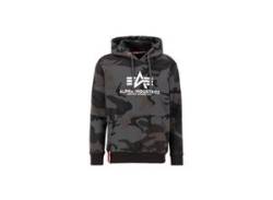 Hoodie ALPHA INDUSTRIES "Alpha Industries Men - Hoodies Basic Camo" Gr. XS, schwarz (black camo) Herren Sweatshirts von Alpha Industries