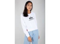 Sweater ALPHA INDUSTRIES "Alpha Industries Women - Sweatshirts Basic Boxy Sweater Women" Gr. M, weiß, Damen, Shell: 80% Cotton, 20% Polyester, Sweatshirts von Alpha Industries