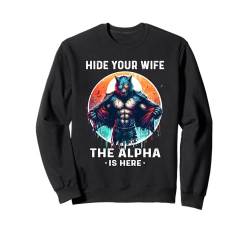 Herz Werwölfe Alpha Funny Cringe Werwolf Wolf Meme Sweatshirt von Alpha Wolf Shirt Funny Werewolf Sigma Wolf Meme