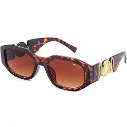 Alsino Damen Sonnenbrille Retro Klassische Vintage Trendy Brille große rechteckige Gläser UV Schutz, Modell wählen:v-1677-1 braun von Alsino