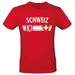 Fußball WM EM T-Shirt Fan Artikel Weltmeisterschaft Nationalmannschaft Europameisterschaft Fanartikel Fan-Trikot Herren Damen Fan Shirt, 3XL, Schweiz von Alsino