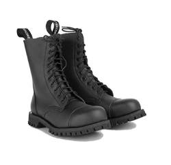 Altercore 551 Kampfstiefel Schwarz Vegan Unisex Damen Herren 10 Ösen Militär Heer Punk Stahlkappe Ranger von Altercore