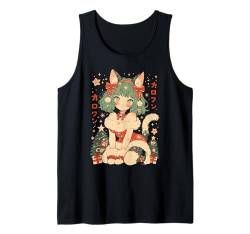 Weihnachten Katze Mädchen Anime Waifu Kawaii Japan Urlaub niedlich Tank Top von Alternative Christmas Manga Japan Anime Woman co.