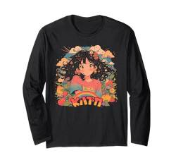 Anime Girl Waifu Cute Alt Aesthetic mit Obst, Erdbeer-Pastellfarben Langarmshirt von Alternative Sweet Manga Japan Anime Woman