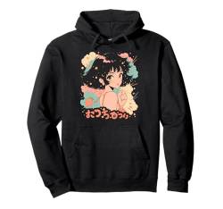 Anime Girl Waifu Cute Alt Aesthetic mit Obst, Erdbeer-Pastellfarben Pullover Hoodie von Alternative Sweet Manga Japan Anime Woman