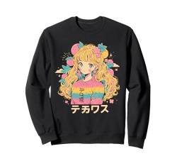 Anime Girl Waifu Cute Alt Aesthetic mit Obst, Erdbeer-Pastellfarben Sweatshirt von Alternative Sweet Manga Japan Anime Woman