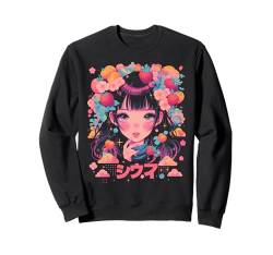 Anime Girl Waifu Cute Alt Aesthetic mit Obst, Erdbeer-Pastellfarben Sweatshirt von Alternative Sweet Manga Japan Anime Woman