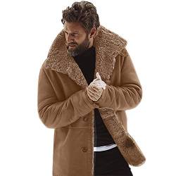 Alueeu Pilotenjacke Herren Arbeitsjacke Softshelljacke Herren Wasserdicht Atmungsaktiv Outdoorjacke Herren Wasserdicht Arbeitsjacke Herren Winter Leder Pelzmantel Herren Wildlederjacke Mit Fell 2022 von Alueeu