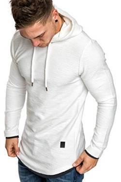 Amaci&Sons Herren 2in1 Oversize Kapuzenpullover Hoodie Sweater Sweatjacke Pullover Sweatshirt 4014 Weiß S von Amaci&Sons