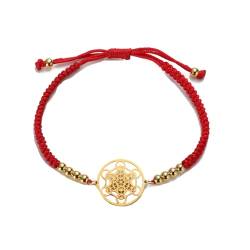 Amaxer Boho-Metatron-Würfel-Armband für Damen, Heilige Geometrie, Metatron-Schutz, Aushöhlung, verstellbare Perlen, Charm-Seil-Armband von Amaxer