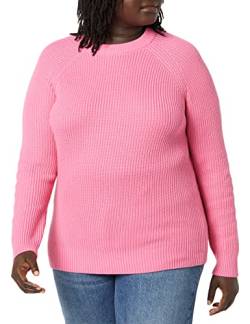 Amazon Aware Damen Gerippter Pullover mit Rundhalsausschnitt (in Übergröße erhältlich), Rosa, S von Amazon Aware